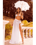 Ensemble 3 pièces blanc soutien gorge, masque et string 