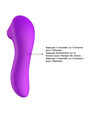 Stimulateur succion de clitoris et tétons USB violet