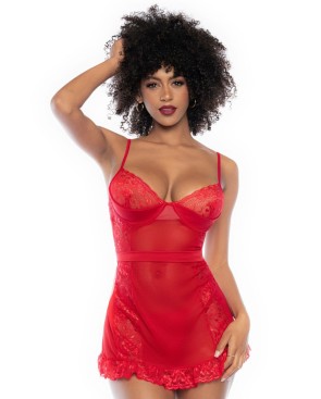 Nuisette rouge et string assorti