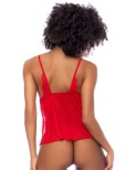 Nuisette courte rouge et string assorti 
