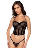 Bustier et string en dentelle noire Bustier et string en dentelle noire