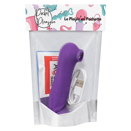 Stimulateur Clitoridien Vibrant Sans Contact Violet 1 dosette de lubrifiant — Pocket Pleasure