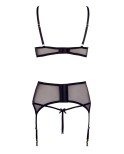 Soutien-gorge dentelle, porte-jarretelles et string ouvert noir Soutien-gorge dentelle, porte-jarretelles et string ouvert noir