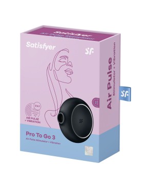 Stimulateur clitoridien par air pulsé et vibration USB Pro To Go 3 Satisfyer 