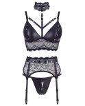 Ensemble soutien-gorge, porte jarretelles et culotte noir sexy Ensemble soutien-gorge, porte jarretelles et culotte noir sexy