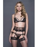 Ensemble trois pièces en dentelle noire Ensemble trois pièces en dentelle noire