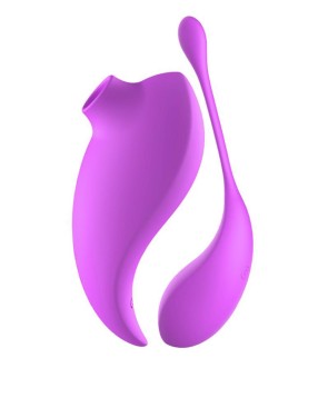 2en1 Stimulateur clitoridien à picots par aspiration avec son œuf vibrant à distance violet