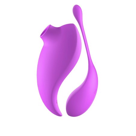 2en1 Stimulateur clitoridien à picots par aspiration avec son œuf vibrant à distance violet