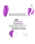 2en1 Stimulateur clitoridien à picots par aspiration avec son œuf vibrant à distance violet 