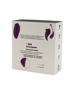 2en1 Stimulateur clitoridien à picots par aspiration avec son œuf vibrant à distance violet 