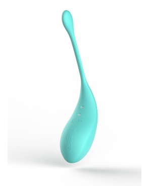 2en1 Stimulateur clitoridien à picots par aspiration avec son œuf vibrant à distance turquoise