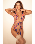 Body teddy bleu et rose brodé avec porte-jarretelles – Mapalé Body teddy bleu et rose brodé avec porte-jarretelles – Mapalé