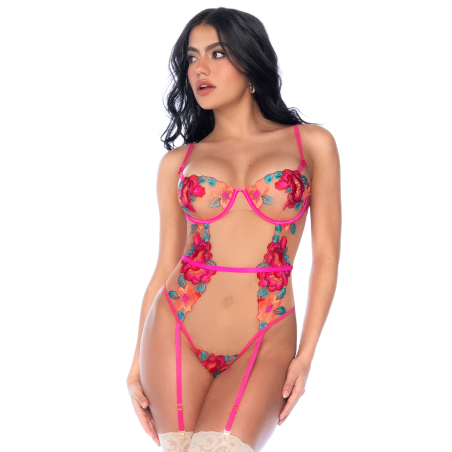 Body en Tulle Brodé Fleuri