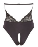 Body en dentelle noire, ouvert à l'entrejambe Body en dentelle noire, ouvert à l'entrejambe