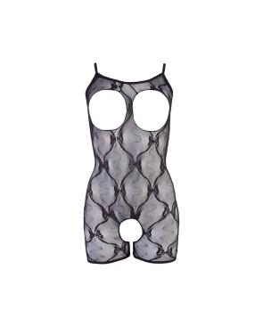 Combinaison short en résille noire 