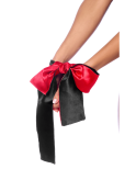 Accessoire coquin en satin réversible noir rouge Accessoire coquin en satin réversible noir rouge