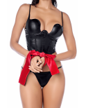 Accessoire coquin en satin réversible noir rouge Accessoire coquin en satin réversible noir rouge