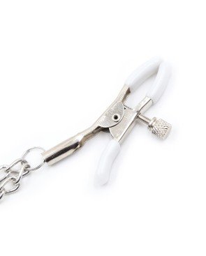Pinces à seins réglables avec double chainettes 