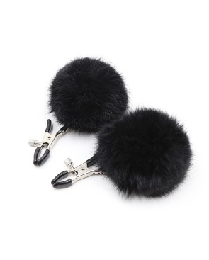 Pinces à seins avec pompoms noires
