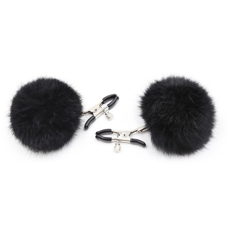 Pinces à seins avec pompoms noires