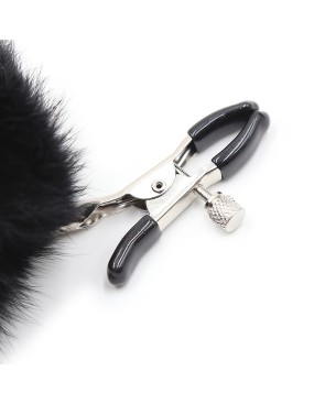 Pinces à seins avec pompoms noires 