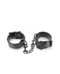 Menottes simili cuir noir ajustables Fetish Tentation 