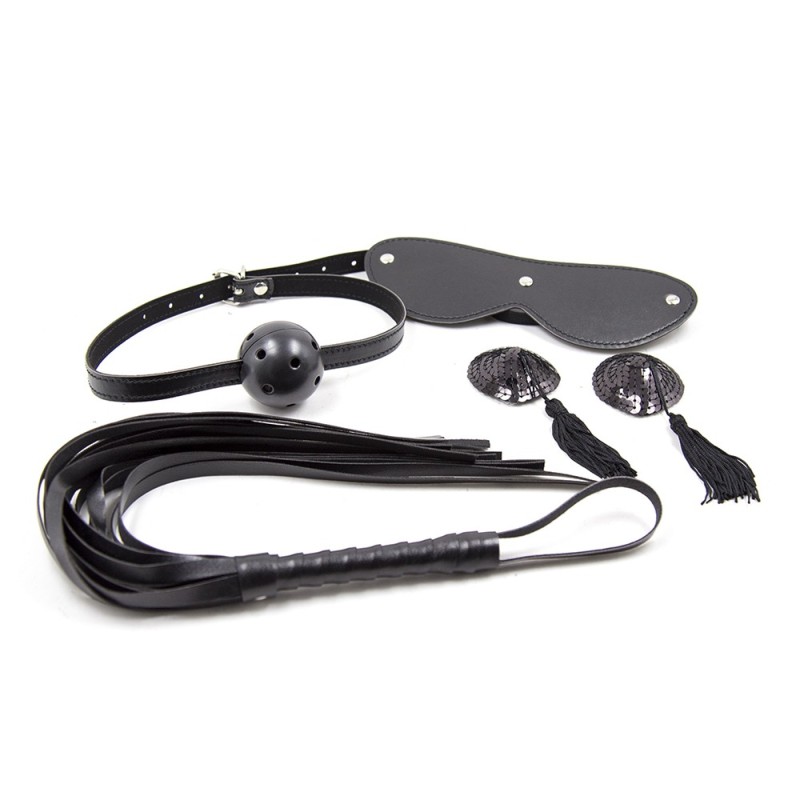 Ensemble Bondage noir - 4 pièces Ensemble Bondage noir - 4 pièces