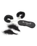 Kit coquin 4 pièces : Menottes, 1 plume et masque Kit coquin 4 pièces : Menottes, 1 plume et masque