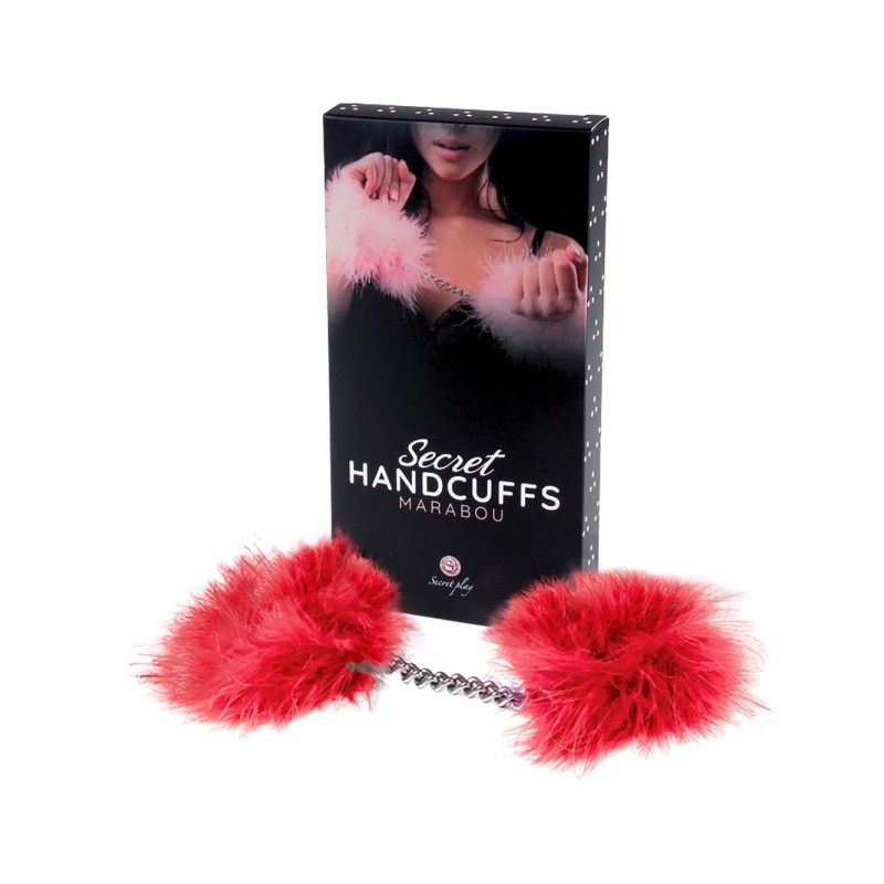 Menotte plume marabou rouge 