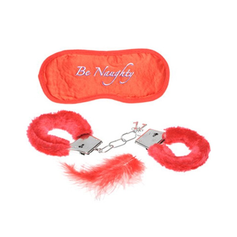 Kit masque menottes duvet et plume Kit masque menottes duvet et plume
