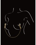 Pinces à seins pression réglable reliées par une chaîne argentée Pinces à seins pression réglable reliées par une chaîne argentée