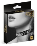 Collier en cuir noir SM avec Sexy en strass Collier en cuir noir SM avec Sexy en strass