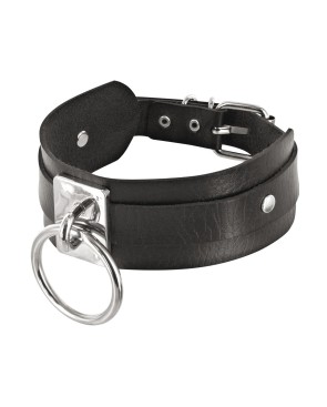 Collier fétichiste avec anneau métal pour laisse 