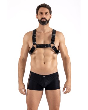 Harnais homme simili cuir avec sangles croisées dans le dos