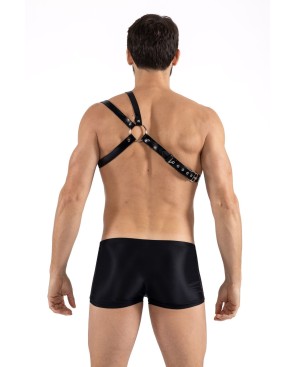Harnais homme simili cuir double lanières sur épaule