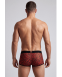 Boxer en résille imprimé léopard rouge Boxer en résille imprimé léopard rouge