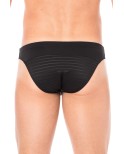 Slip noir rayé opaque et transparent