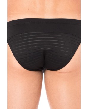 Slip noir rayé opaque et transparent