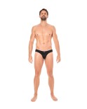 Slip noir rayé opaque et transparent