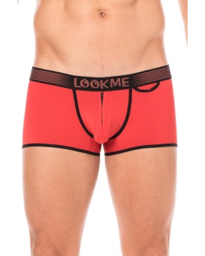 Mini-Pants rouge échancré avec zip 