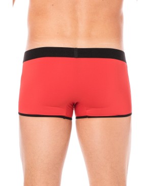 Mini-Pants rouge échancré avec zip 