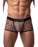 Boxer en résille imprimé léopard Boxer en résille imprimé léopard