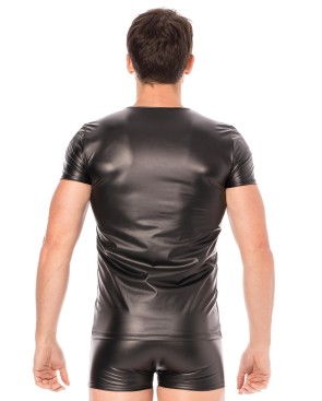 T-shirt simili cuir noir