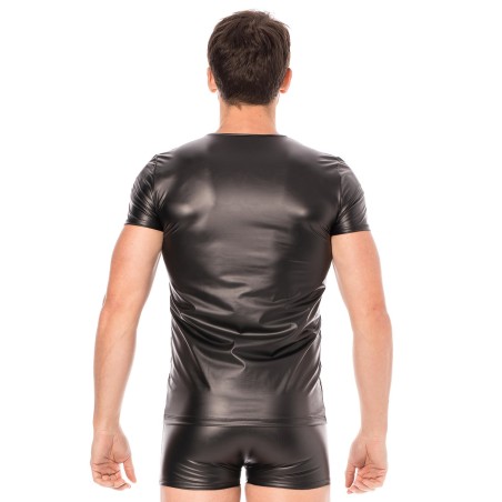 T-shirt simili cuir noir