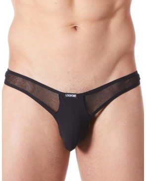 String noir sexy avec fine résille