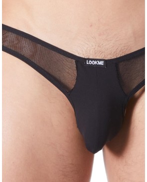 String noir sexy avec fine résille