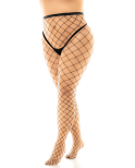 Collant grande taille large maille noire Collant grande taille large maille noire