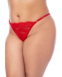 Nuisette courte grande taille rouge et string Nuisette courte grande taille rouge et string