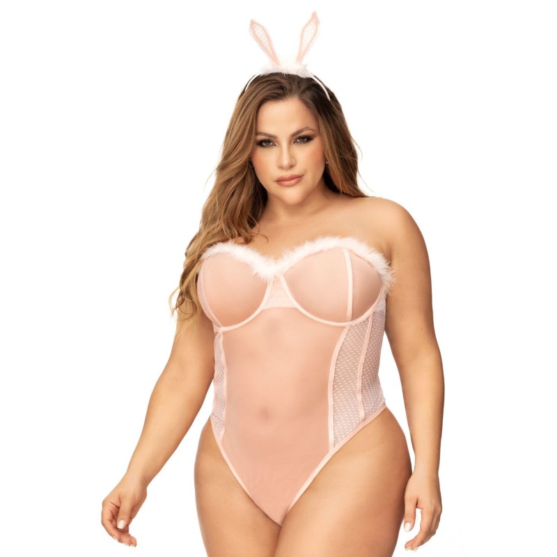 Déguisement lapin sexy grande taille avec serre tête Déguisement lapin sexy grande taille avec serre tête