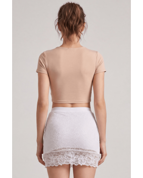 Jupe courte blanche Camélia